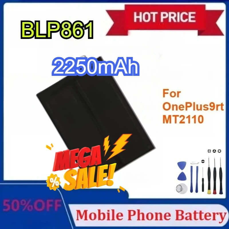 

New 2250mA BLP861 Battery for ONEPLUS NORD 2 2T 5G Mobile Phone Replacement Battery for 9RT with Tool Kit