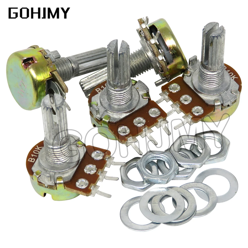 5PCS WH148 3PIN 20MM Pojedynczy potencjometr z nakrętkami B1K B2K B5K B10K B20K B50K B100K B250K B500K B1M 1K 2K 5K 10K 100K