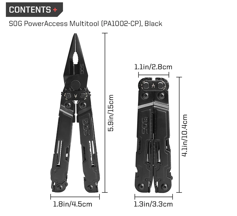 SOG 18 in 1 Multi-Tool PowerAccess Faltbare Zange Taschen-Multifunktionswerkzeug EDC Handwerkzeug für Survival-Camping-Zubehör DIY – Detail 4