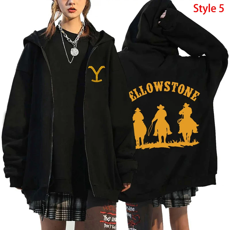 Hot Yellowstone Dutton Cosplay Zipper Hoodie Wome Men Fashion Autumn Winter Long Sleeve Sweatshirts Zippered Hoodie Tops