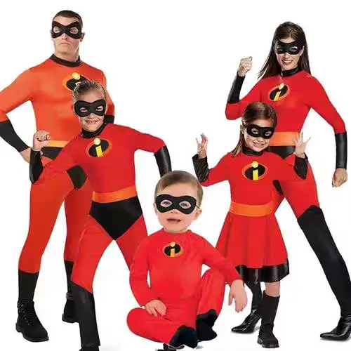 Disney Incredibles 2 Cosplay Costumes Men Women Mr. Incredible Halloween Suits Anime Jack Parr Boys Girls Parent-Child Costumes