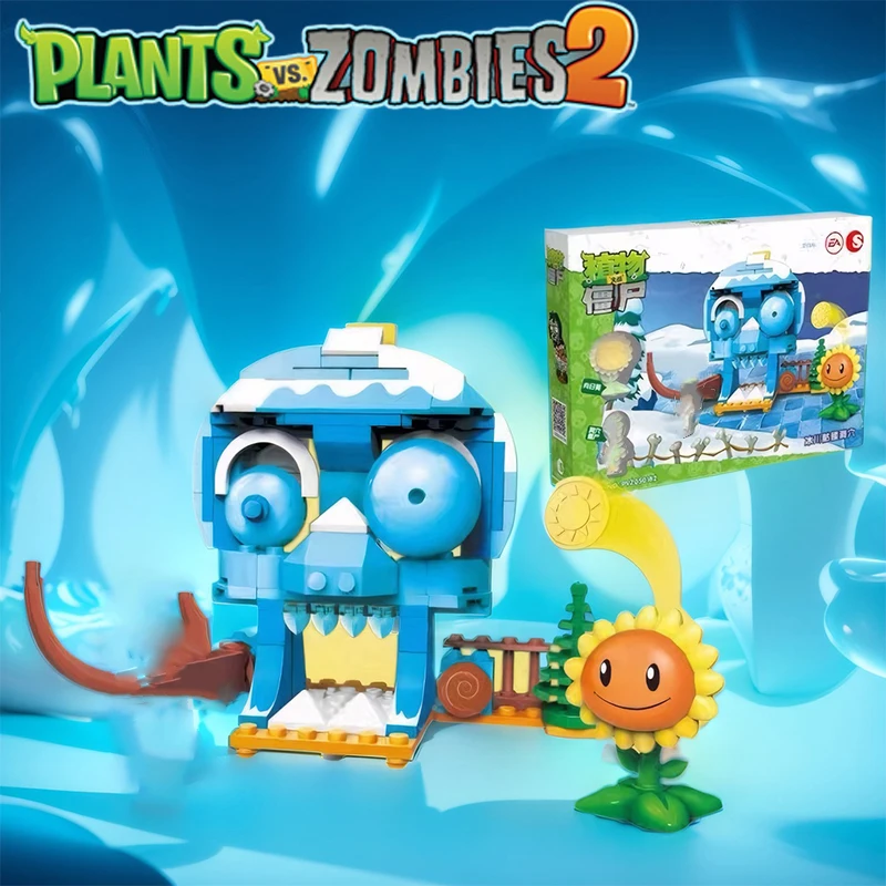 Genuine Plants Vs Zombies Game Scene Assembly Building Block Set Zombot Aerostatic Gondola Game Collection Ornaments Toys Gifts