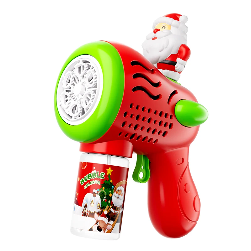 Christmas 6-hole handheld automatic bubble gun continuously produces bubbles, LED lights, outdoor gathering atmosphere, holiday