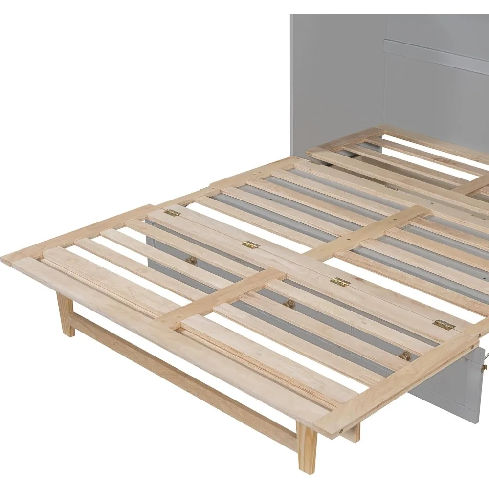 Letto da parete con letto Murphy Queen Size con disegni Harper & Bright, letto in legno con cassettiera a cubo con grande cassetto portaoggetti per la casa