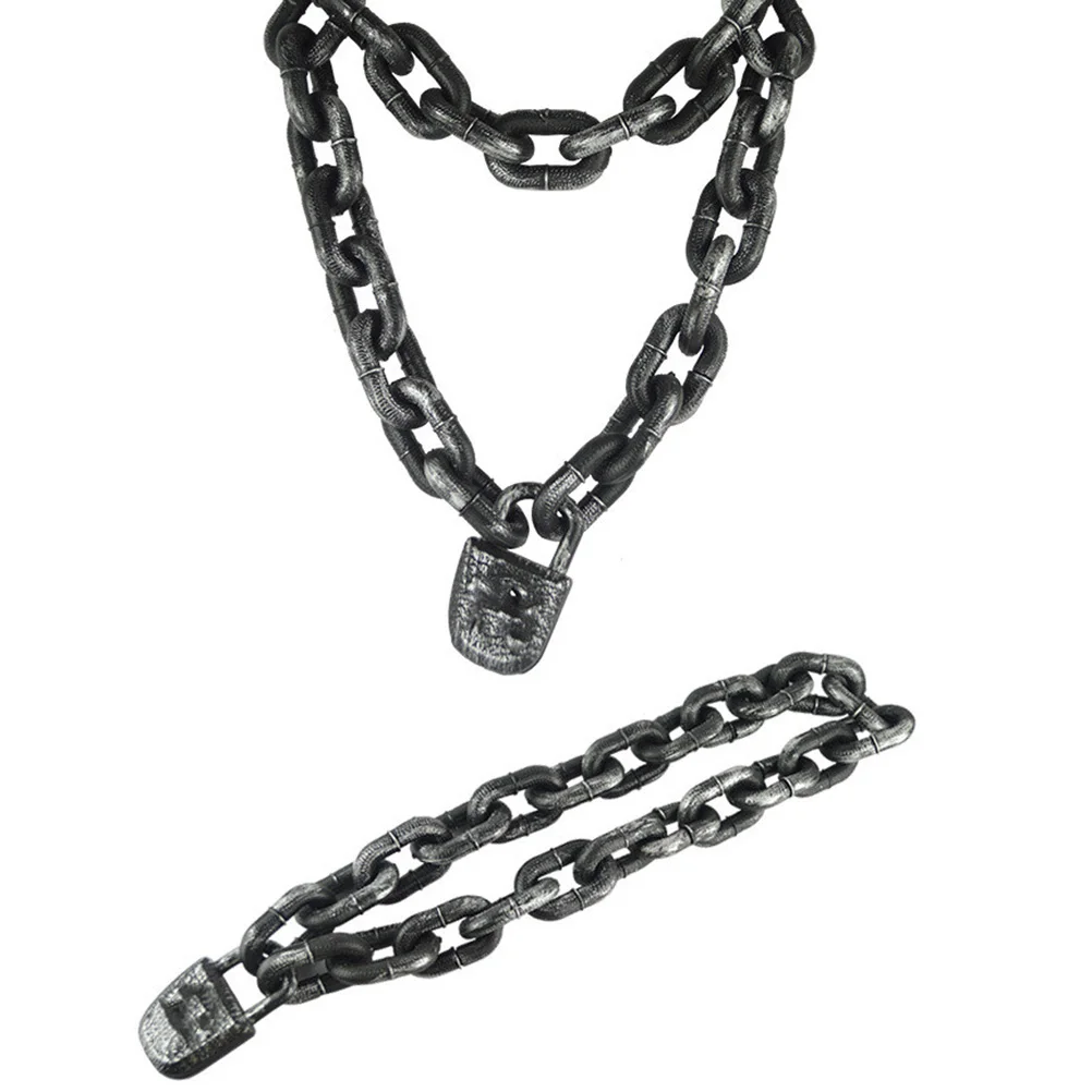 Plastic Chain Lock Halloween Game Prop Role Play The Drama Funny Performance Bar