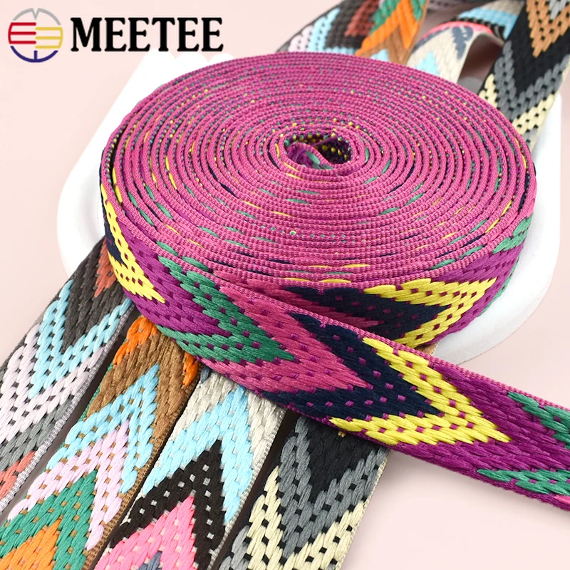 

2-10M Jacquard Webbing Straps 22mm Ribbon Band Ethnic Shoulder Bag Strap Clothes Decor Bands Bias Binding DIY Sewing Accessories