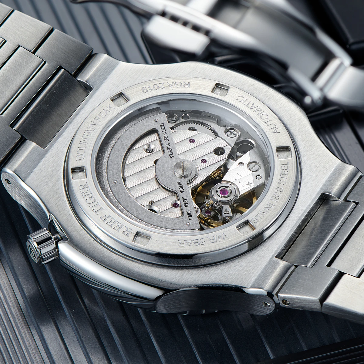 ريف تايجر RT ساعة رجالية فاخرة مربع الماس 316L الفولاذ المقاوم للصدأ 24 ساعة عرض مضيئة التلقائي الميكانيكية Relojes