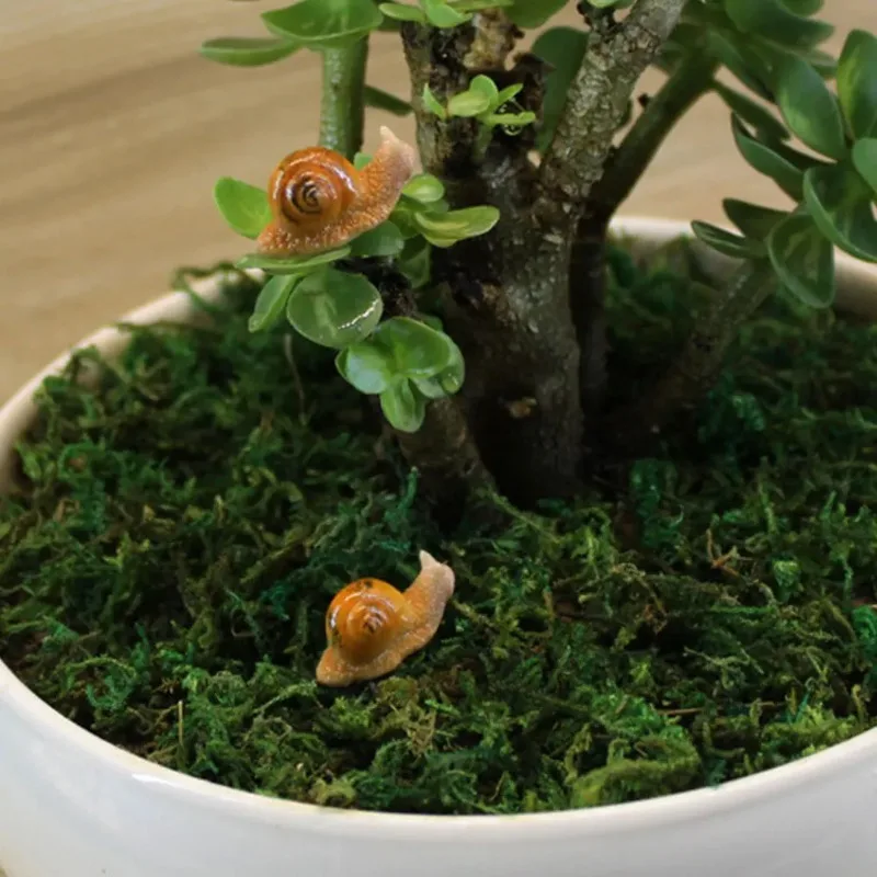 

Micro Landscape Simulation Small Snail Garden Decoration Snail Ornament Snail Model Resin Craft Miniature Figurine Home Decor