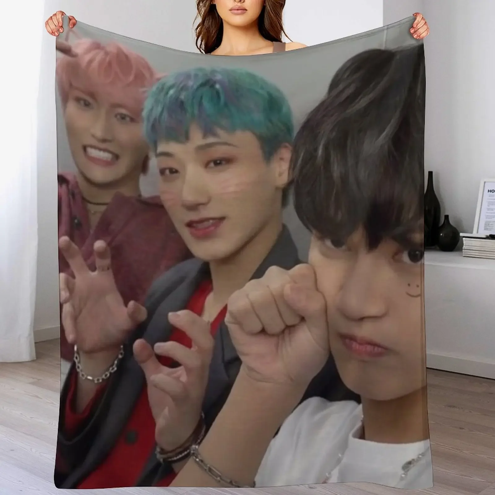 

Cute Ateez Throw Blanket wednesday Beach Flannels Blankets