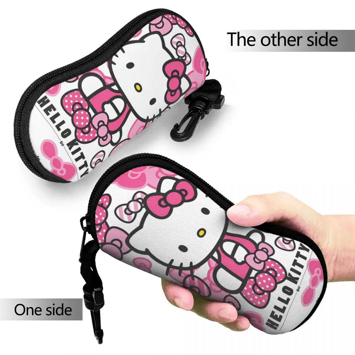 Cute Hello Kitty Cartoon Glasses Case Men Women Convenient Box Eyeglasses Protector Print Eye Contacts Case