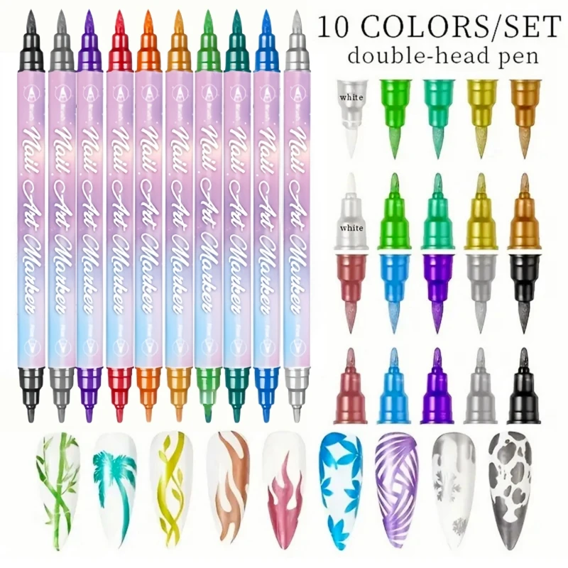 Nail art markers Customised specialised needle tube nail art pens Hand-drawn Outline Pen Acrylic paint pen set Acrylic paintbrus image 6