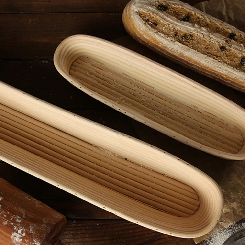 

Bread Proofing Basket Dough Fermentation Tool Long Bread Baking Basket Natural Material Handmade for Home Bakers Gift