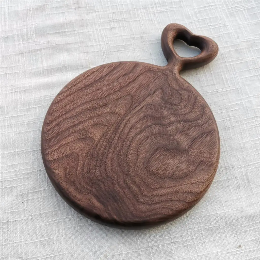 Black Walnut Breadboard Posing Props Breakfast Board Heart Handle Whole Board Cutiing Board