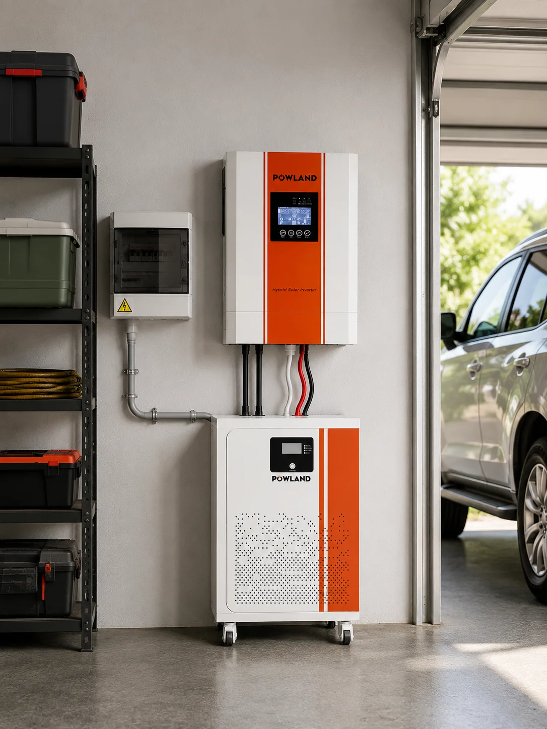 Inwerter hybrydowy POWLAND 3.6KW 24V 230V z czystą sinusoidą, podwójne wyjście AC, obsługa bez baterii, system solarny do kampera, inwerter z wejściem PV 5000W. — 2