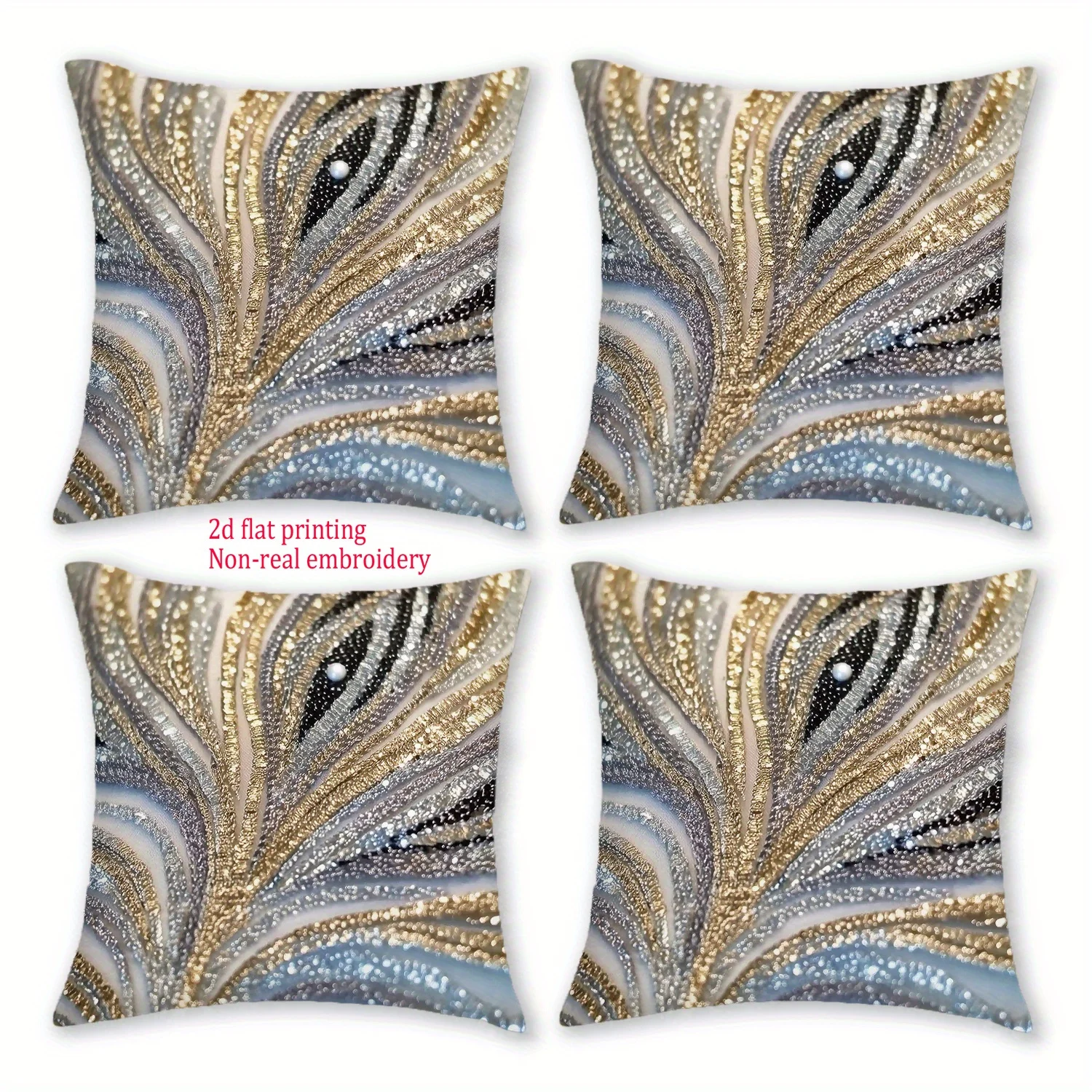 1/4pcs Stylish Peacock Patterned Pillowcases with 2d Flat Printing Sofa cushion cover home bedroom room decoration