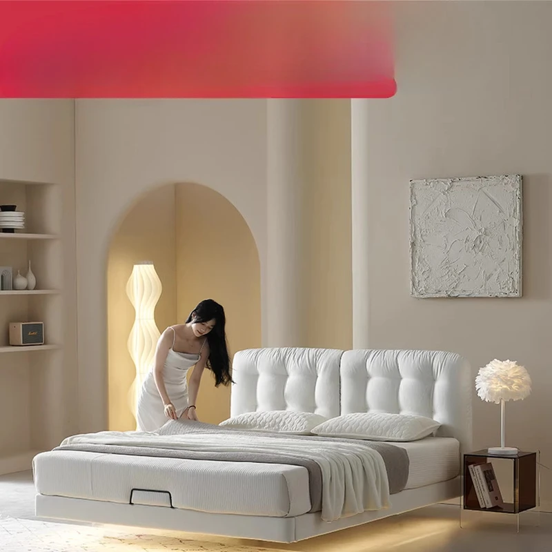 

Cloud bed, French cream wabi technology cloth bed