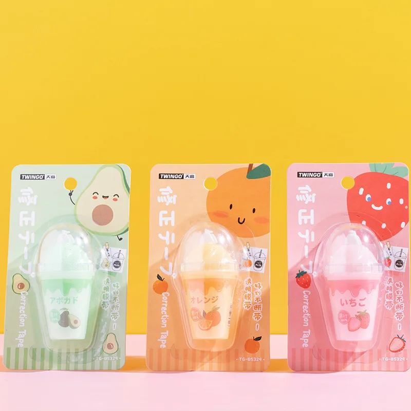 1 Piece Lytwtw's Cute Kawaii Juice Ice Cream Correction Tape Stationery Office School Supplies Bottle Corrector