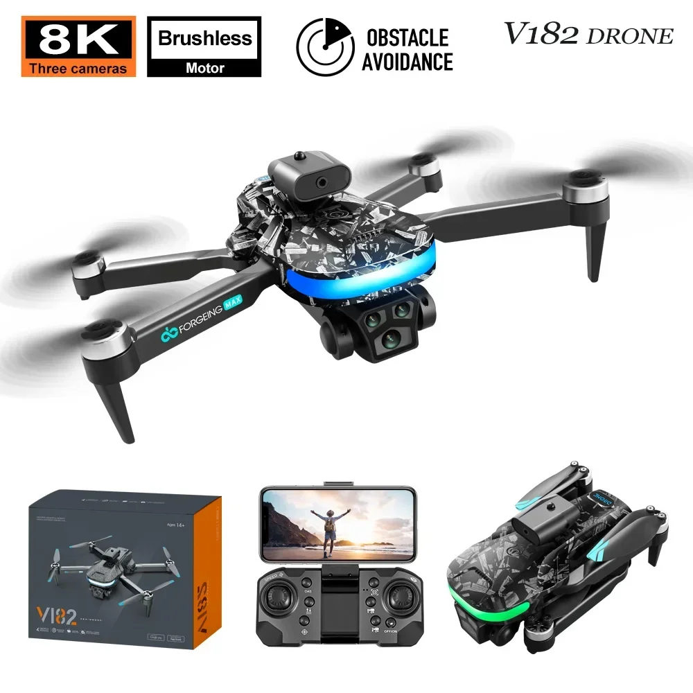 

2024 New V182 Drone 8K Professional Brushless Motor 4K Dual HD Aerial Photography FPV Obstacle Avoidance Quadrotor Toys UAV