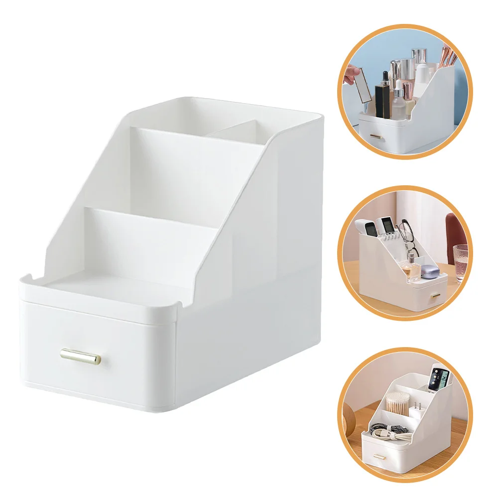 

Desk Organizer with Drawer Large Capacity Multi Compartments Pen Pencil Marker Storage Box for Office Home Vanity