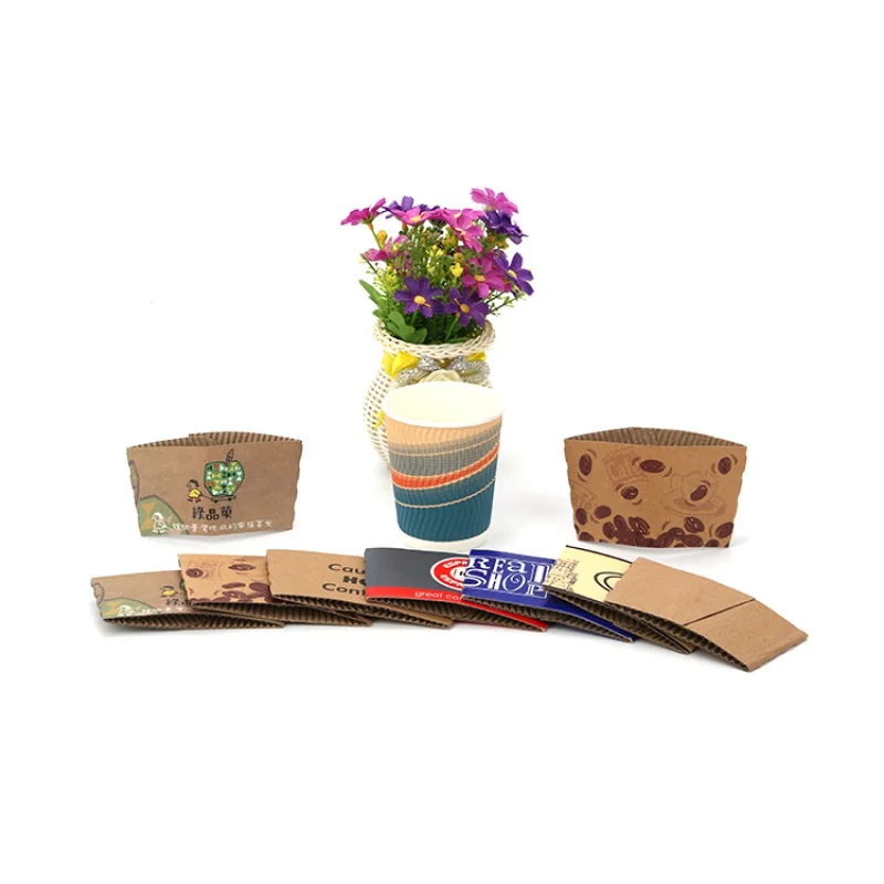 Descartável Impresso Papel Coffee Cup Sleeve, produto personalizado