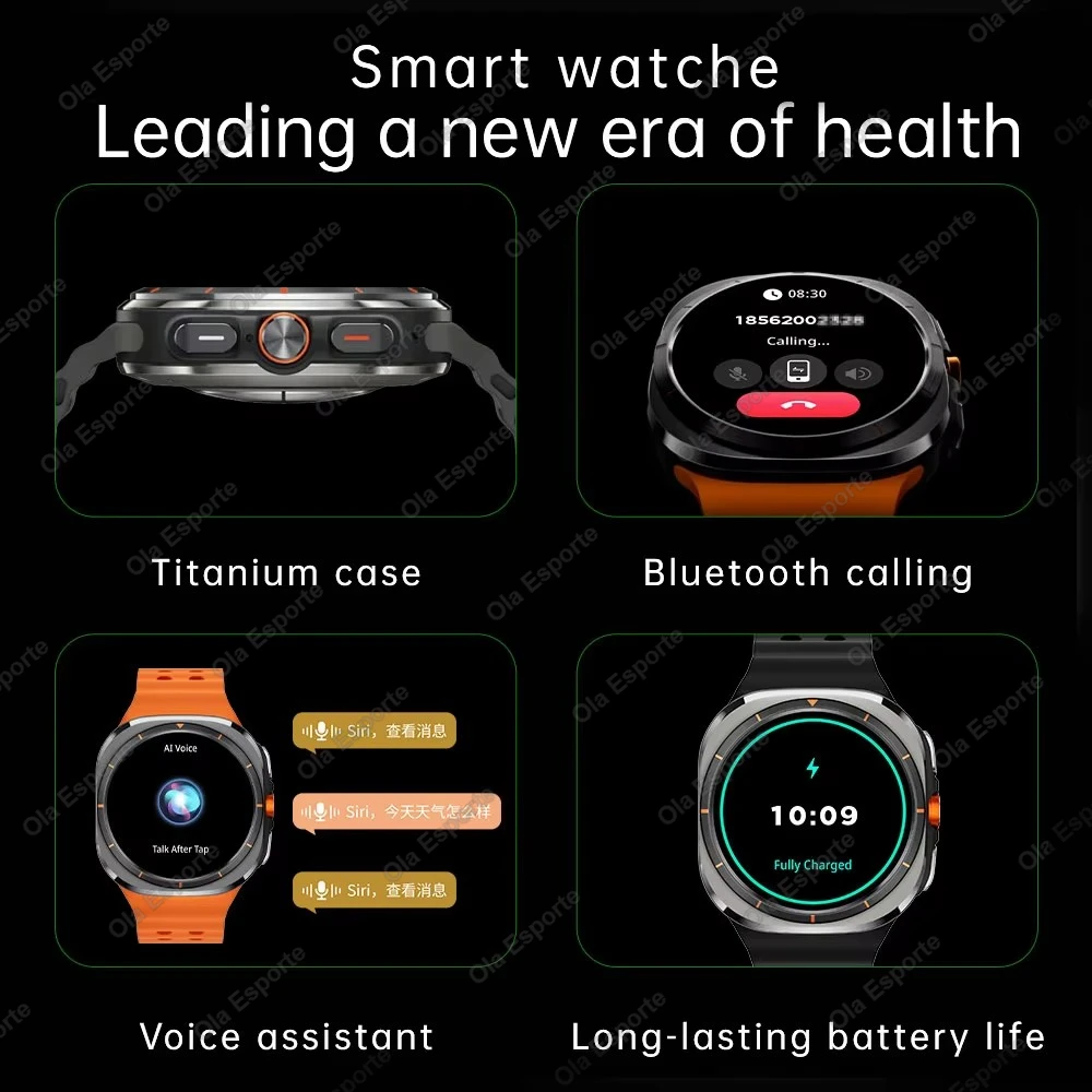 New Korean For Galaxy Watch Ultra 7 Smart Watch 500mAh GPS Track Watch IP68 AMOLED 5.3 BT Call Sports Smartwatch For iOS Android