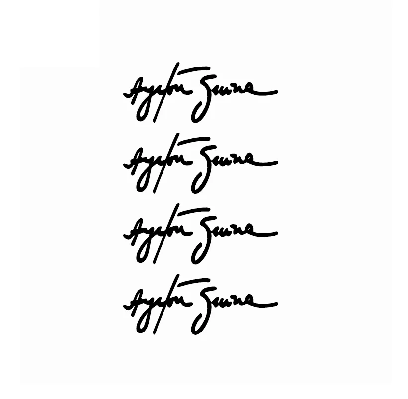 

17*10cm 4 Pcs/ Lot Ayrton Senna Signature Car Sticker Driven To Perfection Slanted Car Decal Car Styling Car Stickers