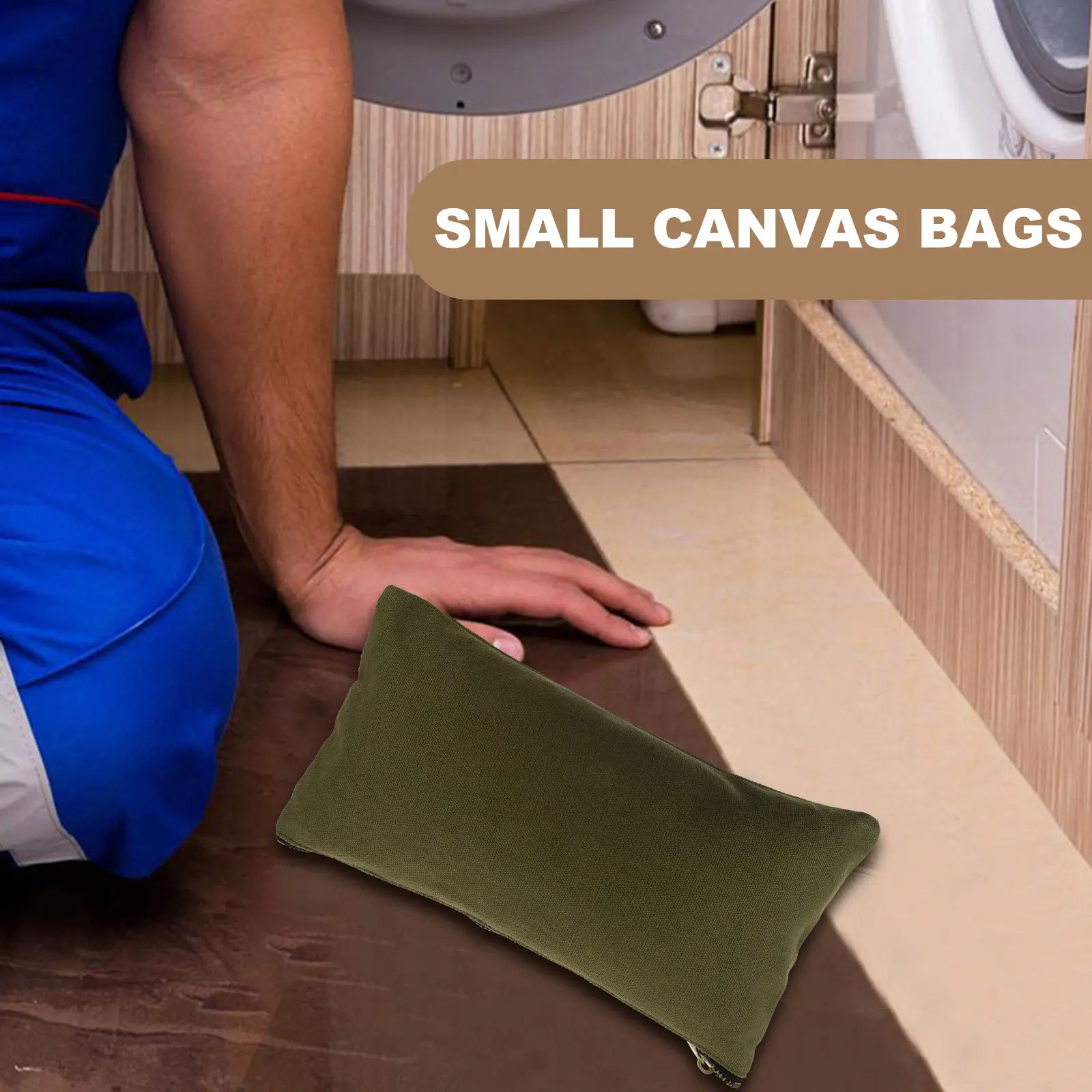 Pochette à outils en toile cirée de qualité supérieure, avec fermeture éclair, sac de rangement robuste pour électriciens, ingénieurs et professionnels du bâtiment.