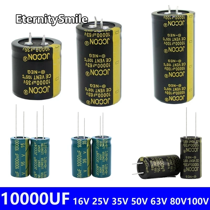 10Pcs 16V 25V 35V 50V High Frequency Low ESR Aluminum Electrolyte Capacitor 63V 80V 100V 125V10000UF Super Oxygen Capacitor