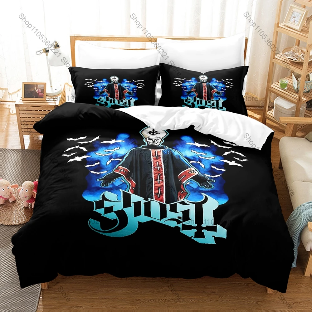 Ghost Rock Band Tank 3Pcs Bedding Set Soft Microfiber Duvet Cover Pillowcase Bed Linen Single Twin Full Queen King Size Home