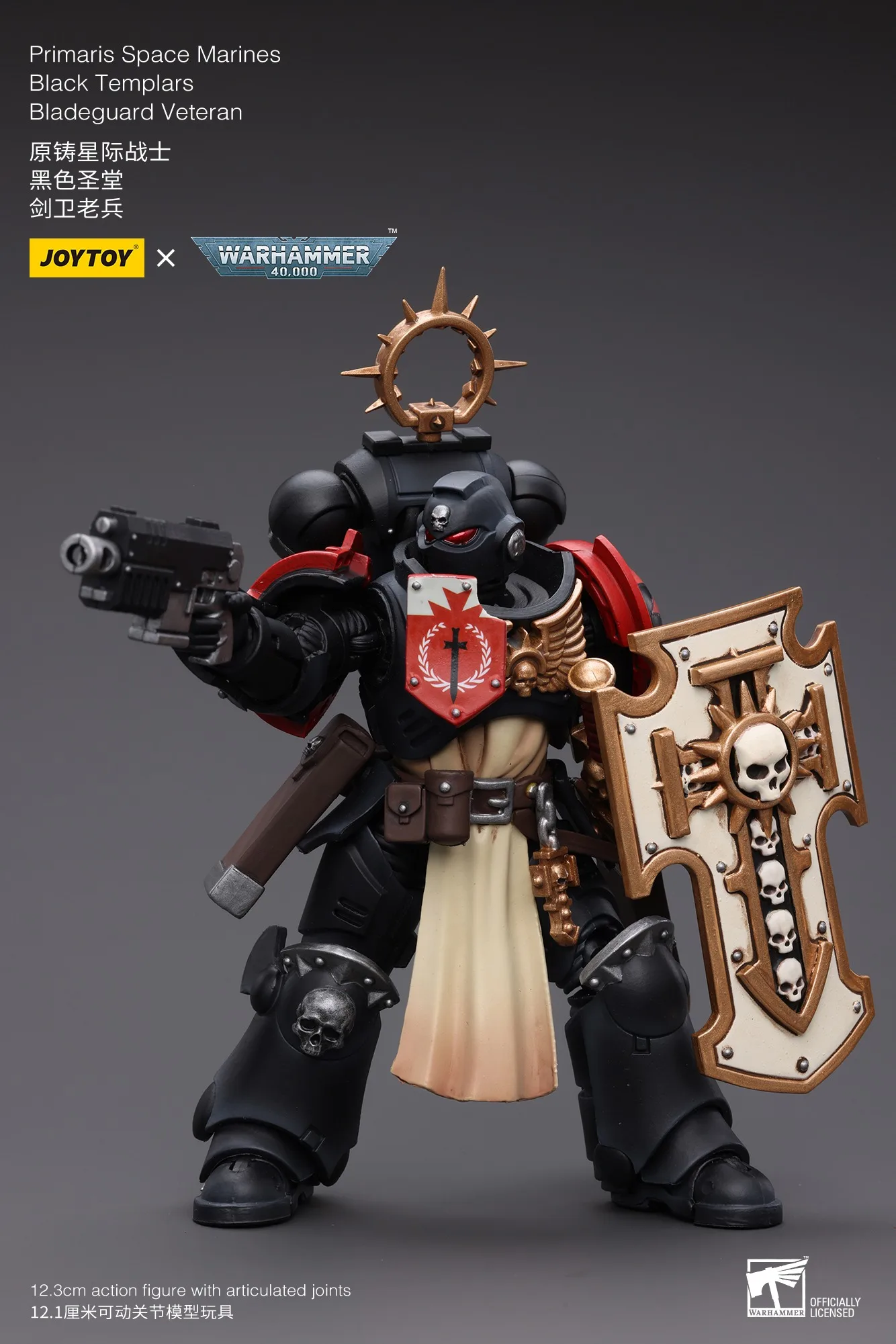 Joytoy Warhammer 1/18 Action  Figures BLACK Templars Bladeguard Veteran Model Toy Boy Gifts 3.75inch