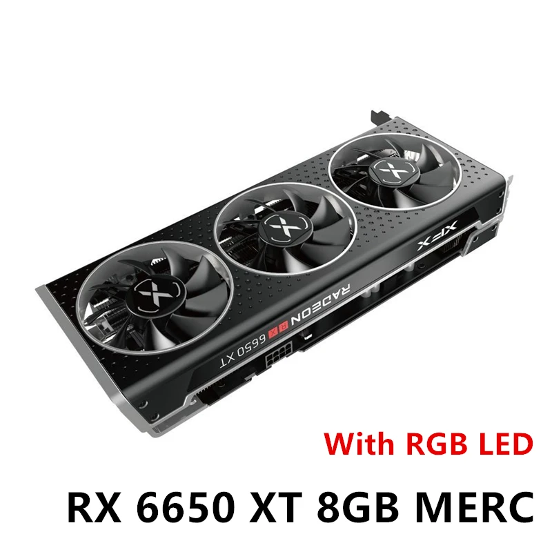 بطاقة فيديو XFX RX 6650 XT 8GB GPU Radeon AMD RX6650 XT 8GB بطاقة رسومات ألعاب الكمبيوتر المرسلة من مستودع البرازيل