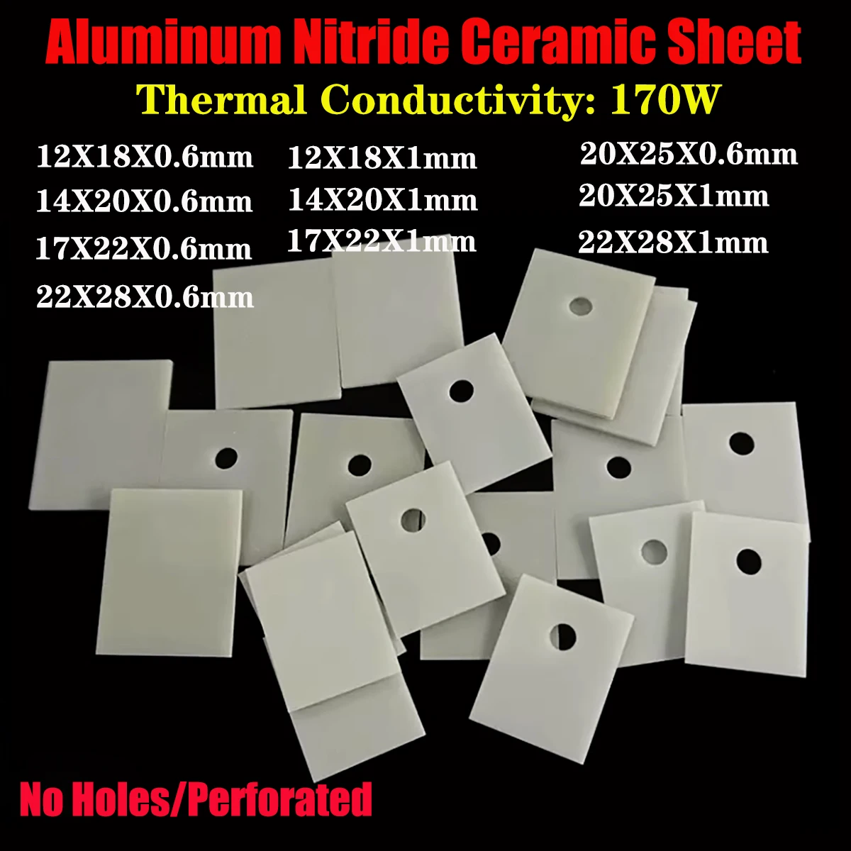 High Thermal Conductivity AlN Ceramic Substrate for MOS Tube,170W/mK Heat Dissipation Insulating Sheet for High Power Components