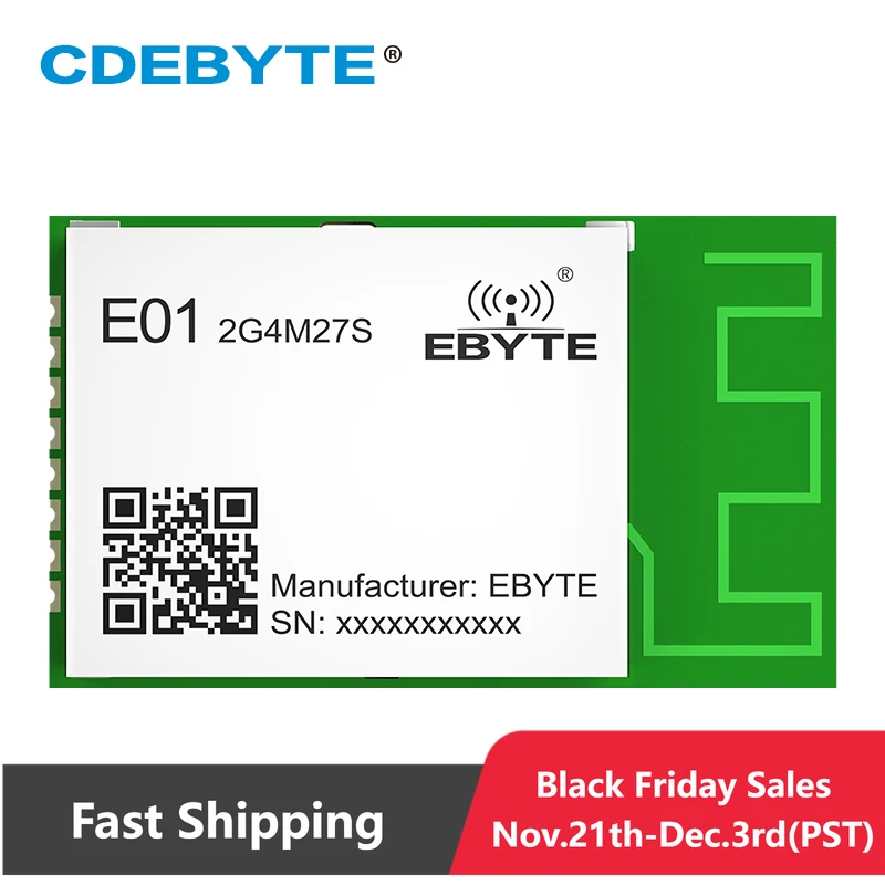 

NRF24L01P беспроводной модуль CDEBYTE E01-2G4M27S 2,4 ГГц внутренняя PA LNA 27dbm 2200m PCB Бортовая антенна SMD беспроводной модуль