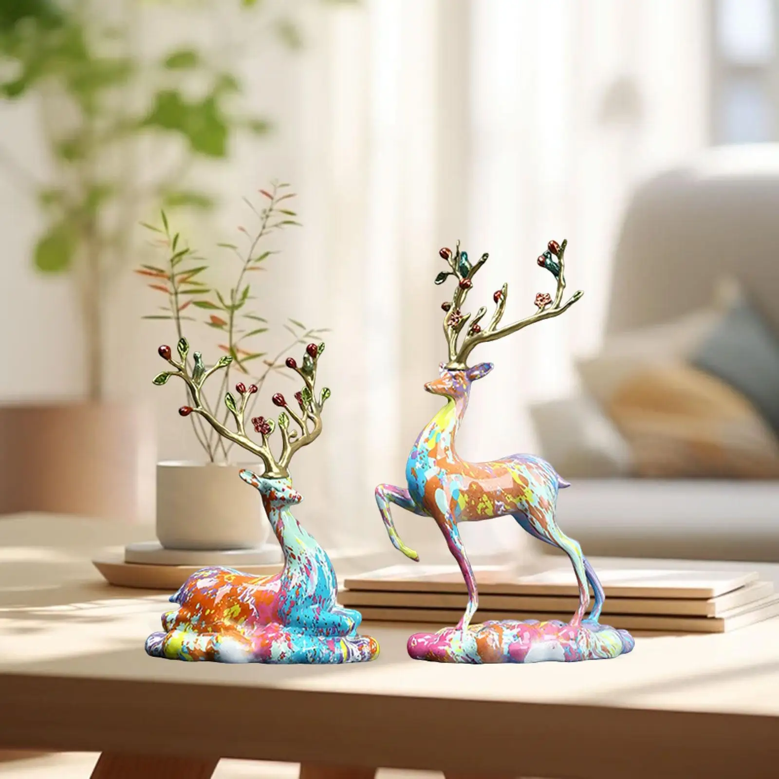 

2шт фигурки оленев фигурки оленев для столовой, ТВ-шкафа, прихожей