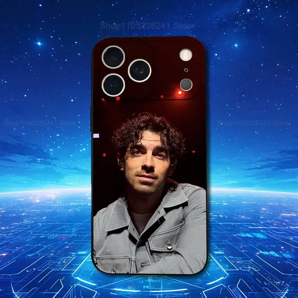 Cantor J-Joe J-Jonas para iPhone 13,17,11,12,16,14,15,Plus,Pro Max, XS, X, XR, SE, Mini, 8,7, capa de telefone preta de silicone macio