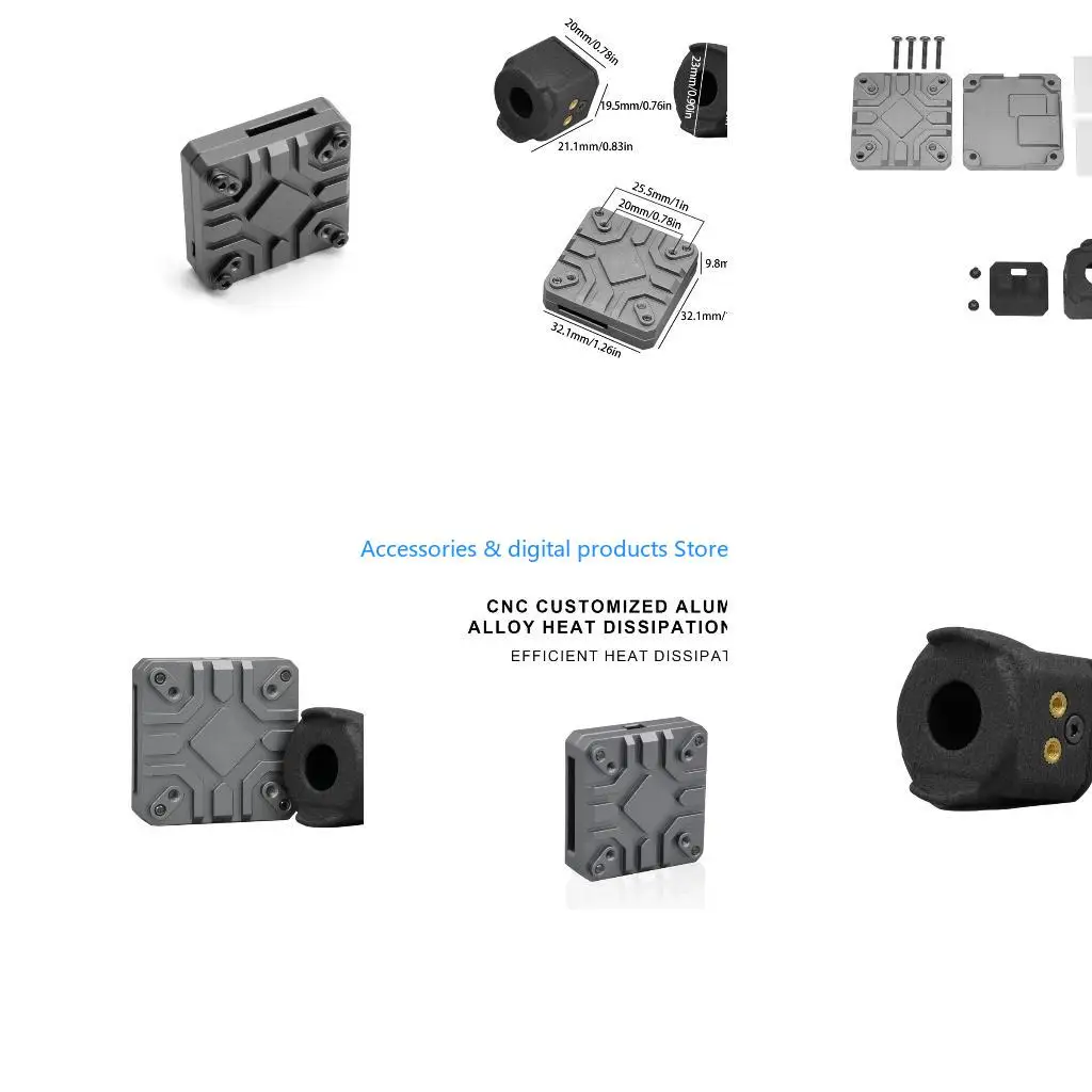 77JD Aluminum Alloy Heat Dissipation Housing Case For O4 Air Unit Lens Cover Video Transmission Heat Sink Lightweighted