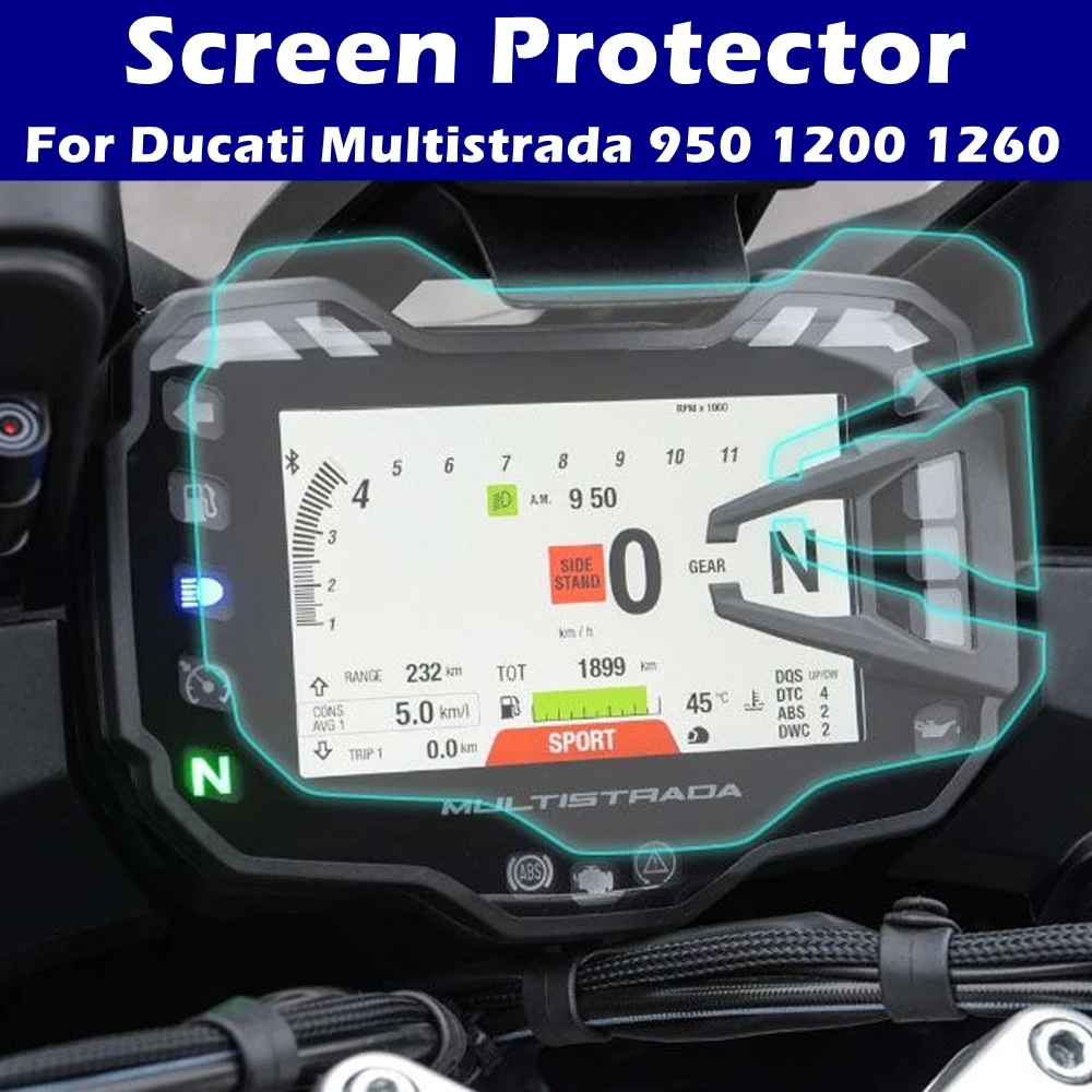 For Ducati Multistrada 950 1200 1260 Motorcycle Instrument Film Cluster Scratch Screen Protection Dashboard Screen Protector