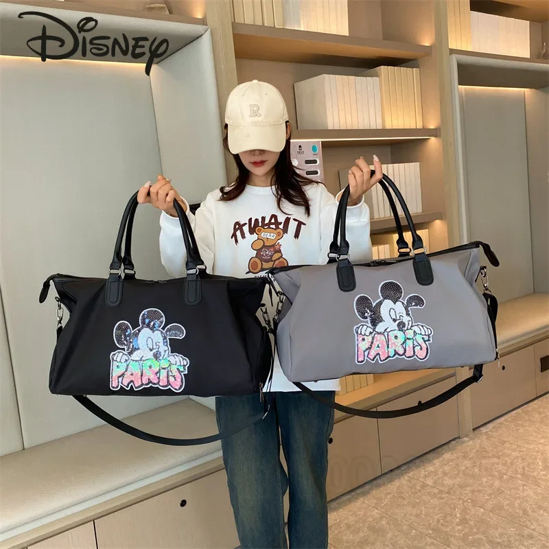 Disney-Bolsa de pañales de Mickey para bebé, bolso multifuncional de gran capacidad, de alta calidad, a la moda