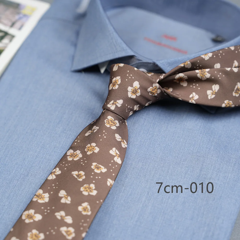 Новый тренд с цветочным принтом, повседневный принт, 7 см, мужской галстук с винтажным узором, группа, вечеринка, офис