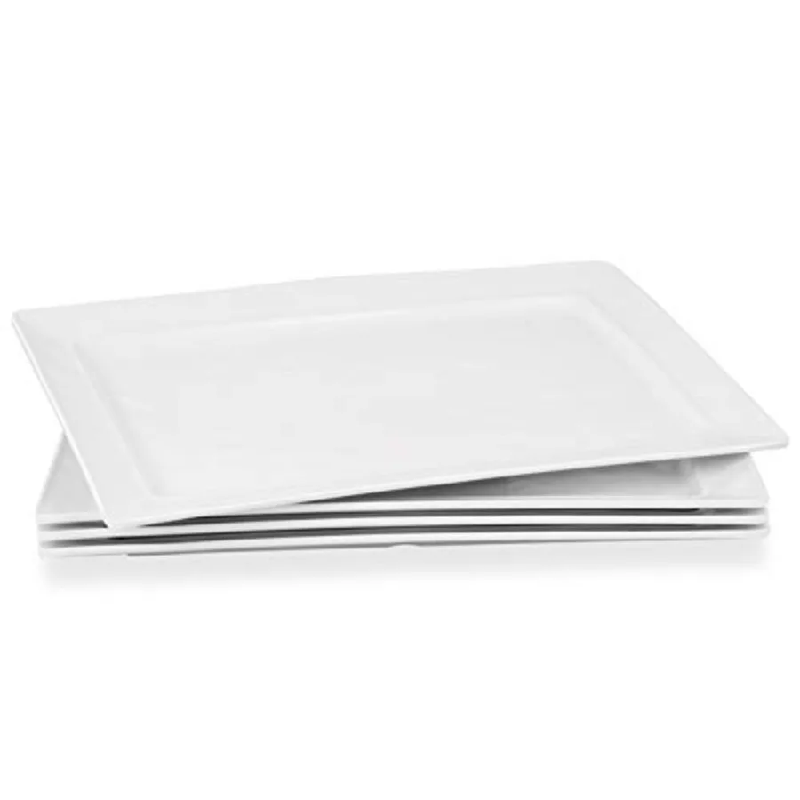 

Меламиновый сервировочный поднос - прямоугольное блюдо из 100% меламина, 15.875 x 10.875 дюймов, белый цвет, ударопрочный и устойчивый к сколам.