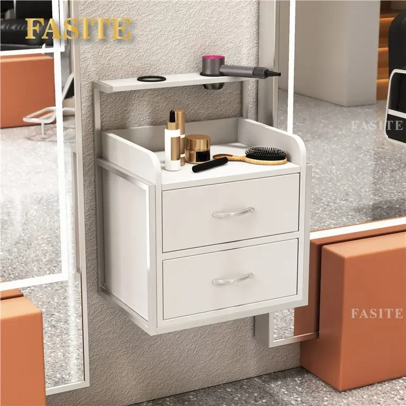 For Barber Shop Wall Mounted Tool Cabinet Beauty Multi Functional Shelf Hair Tool Table Storage Organizer Rack