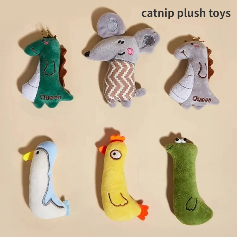 Cats Toy with Catnip Plush Cat Toys for Kitten Teeth Grinding Thumb Pillow Chewing Toy Claws Thumb Bite Pet Accessories