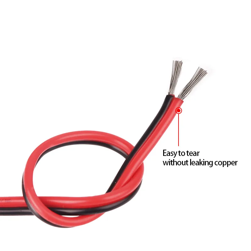 10M/Roll 2Pins Wire 30 28 26 24 22AWG Double Parallel Flat Wire PVC Insulated Tin Plated Copper Electric Cable Ribbon LED