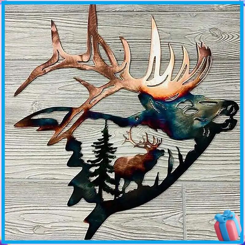 

Скидка Домашняя коллекция Металлический настенный декор Лось Олень Металлический настенный декор с деревенской отделкой кабины B