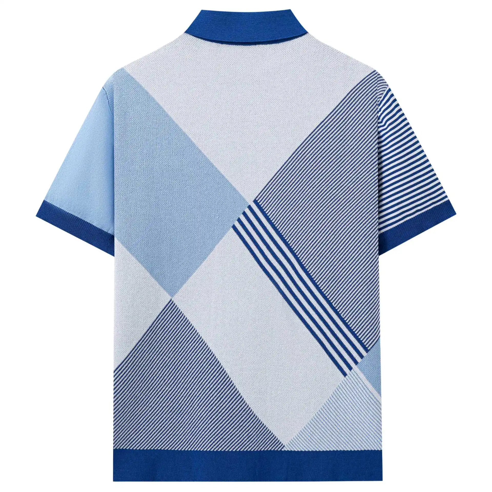Men's Spring and Summer New Knitted Sweater Fashion Jacquard Short-sleeved Pullover POLO Shirt T-shirt