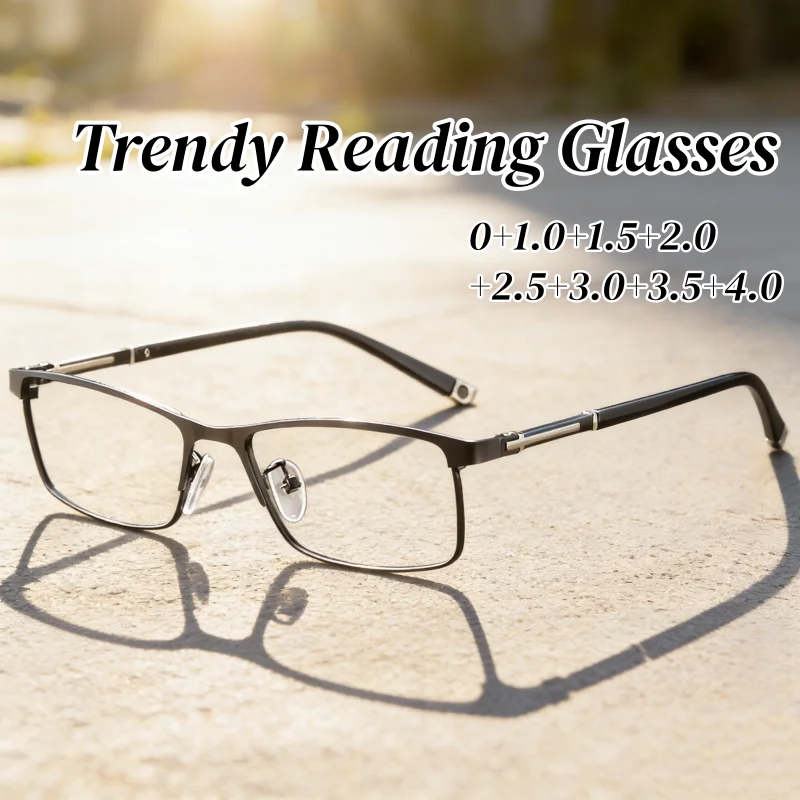 Herren Business-Lesebrillen Damen Vintage Casual Weitsicht- und Alterssichtbrillen Vintage Mode Plus Dioptrien Brillengestell