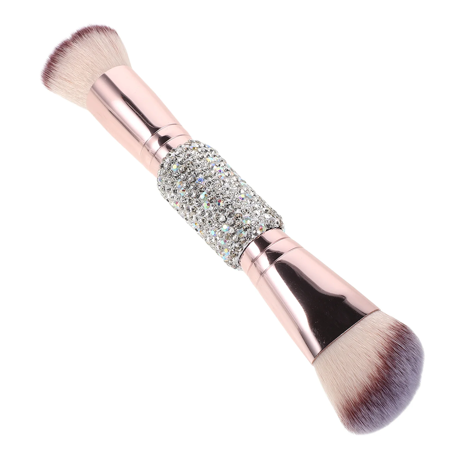 

Dual-Ended Makeup Brush Rhinestone Handle Soft Bristles Foundation Blush Powder Contour Professional Makeup Brushes for Women