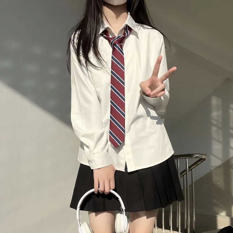 Japanische original tr Stoff jk Hemd Uniform lange Innen ärmel Basis Stil Stil alle lässigen Frühling und Herbst passt Frauen