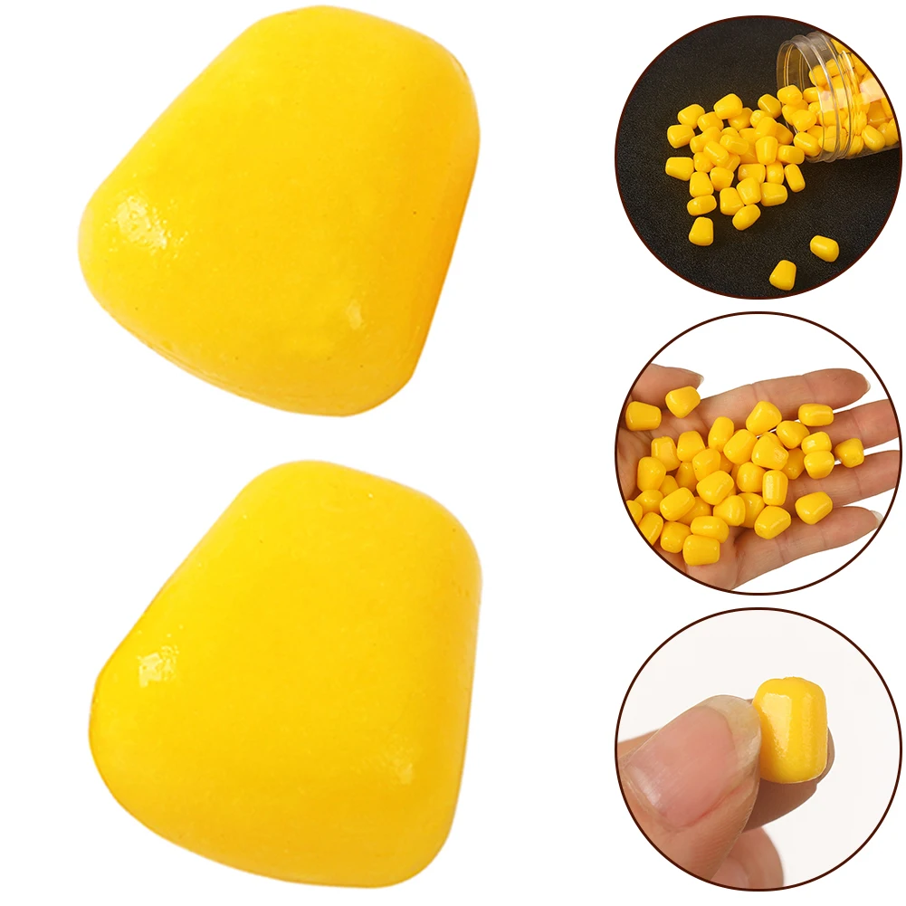 100pcs Soft Silicone Fake Corns Fishing Lures Artificial Floating Maize Bait With Corn Flavor For Carp Crucian Grass Carp