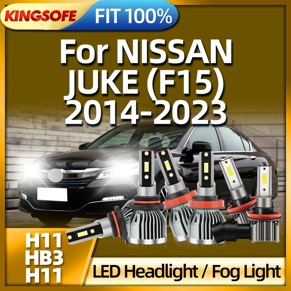 KINGSOFE 26000LM LED Light Bright Bulbs H11 HB3 Lamp For NISSAN JUKE (F15) 2014 2015 2016 2017 2018 2019 2020 2021 2022 2023